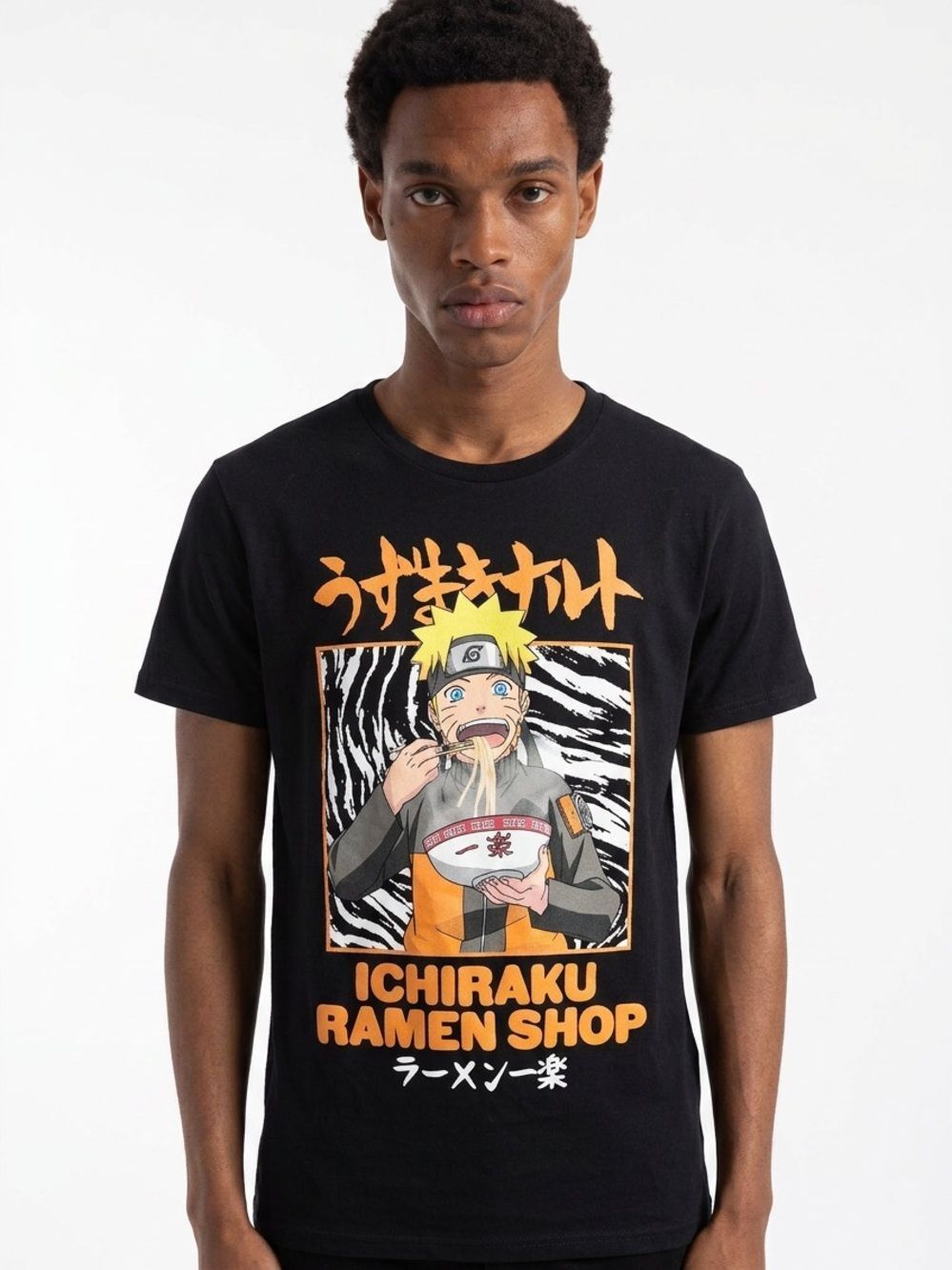 NARUTO | Black Ichiraku Ramen Shop T-Shirt Short Sleeves Unisex Size Medium